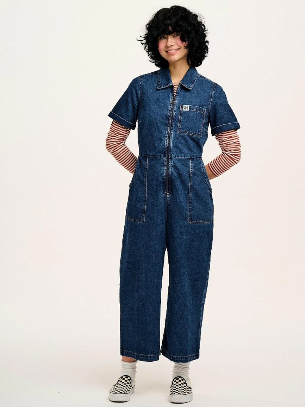 Lucy and Yak Ragan Jumpsuit Denim size 12- Organic Cotton